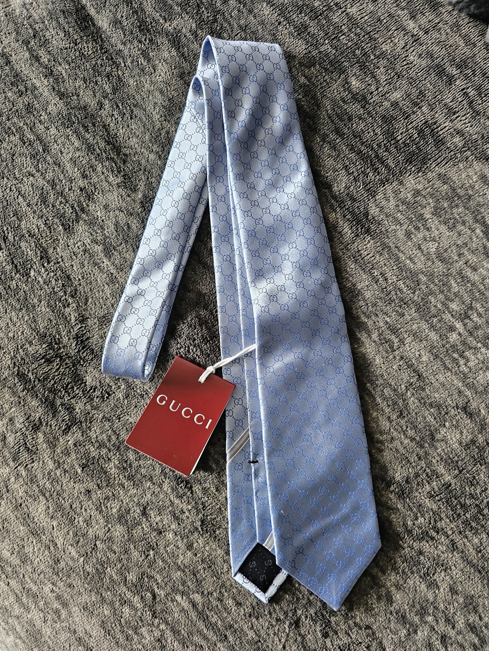 Gucci Light Blue Micro GG Silk Tie